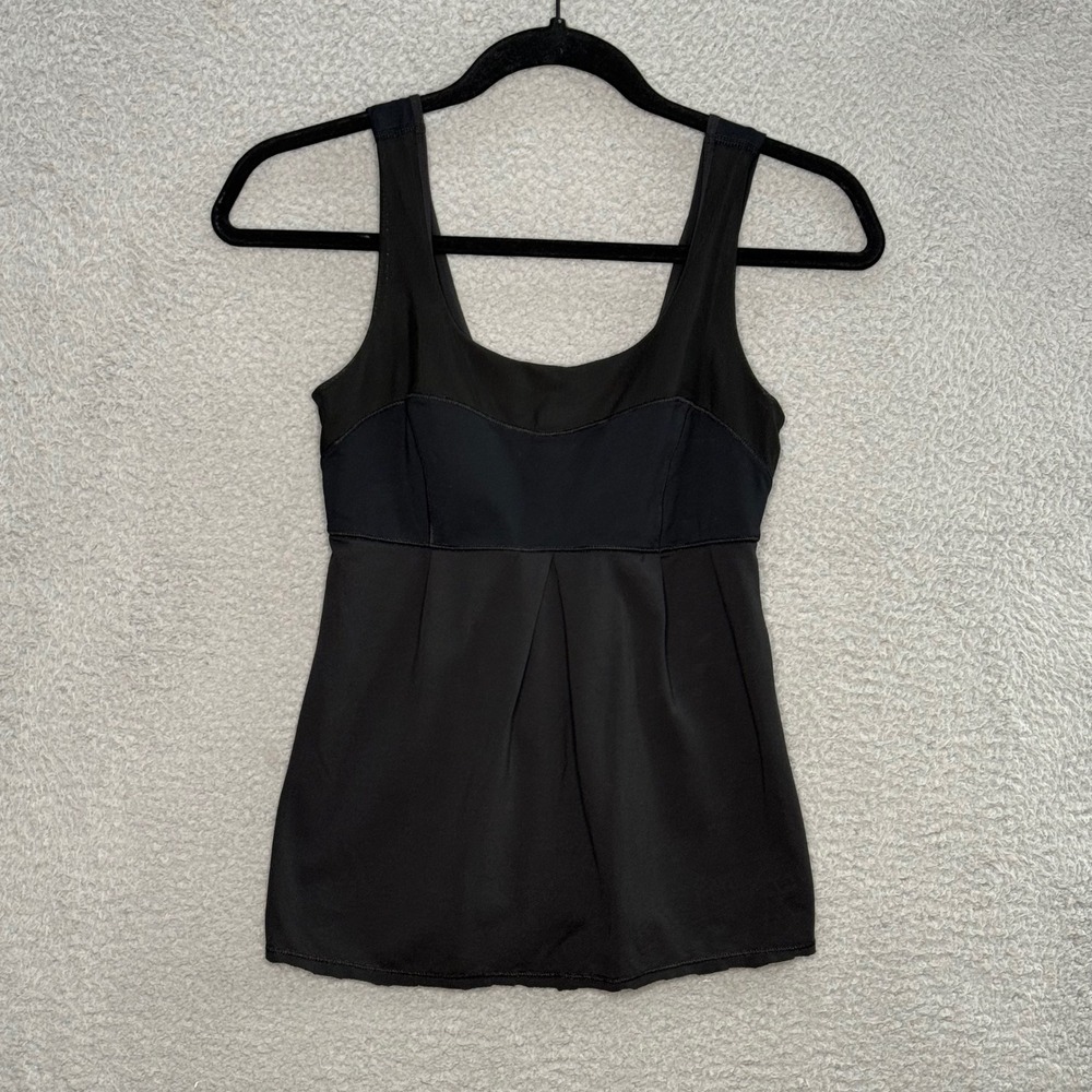 Lululemon Black Shelf Bra Tank Top Empire Waist Athletic Yoga Camisole Size 4